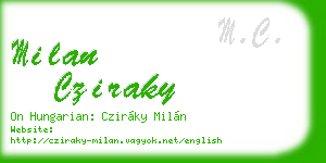 milan cziraky business card